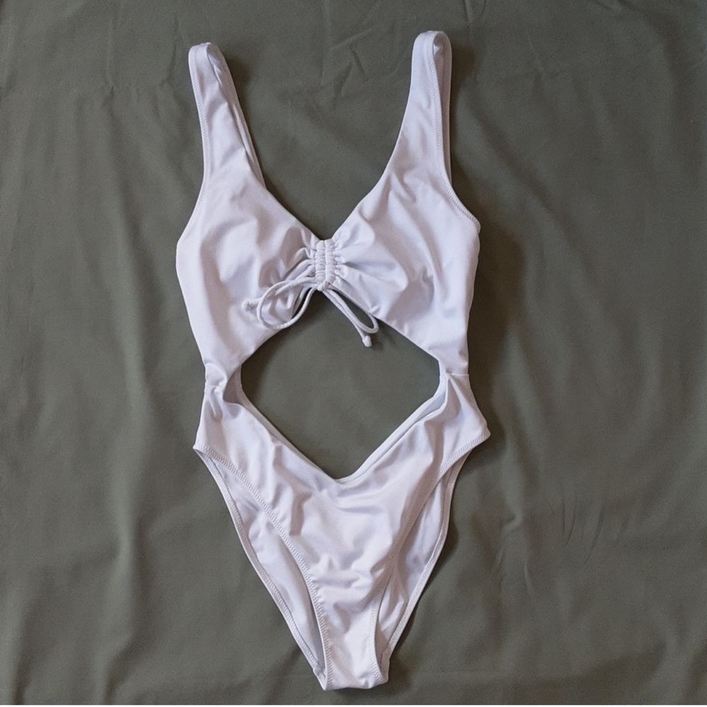 PINK Victoria's Secret One Piece Monokini- White